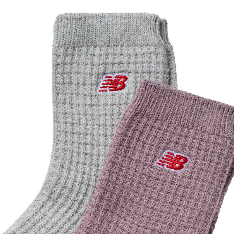 Waffle Knit Ankle Socks 2 Pack