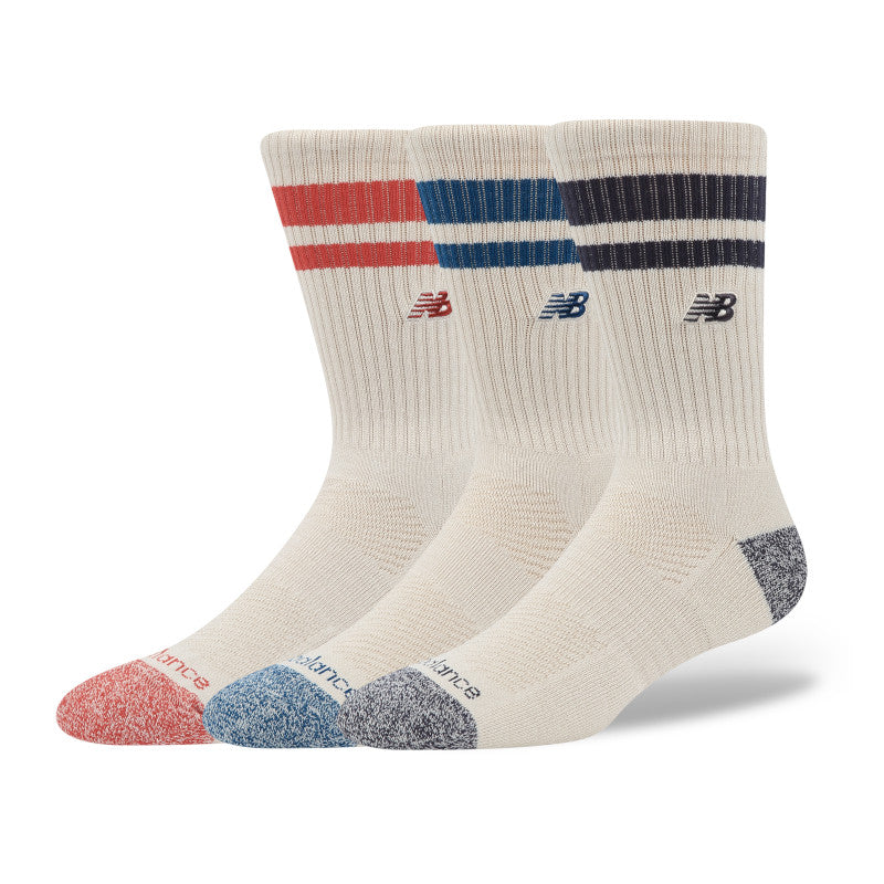 Active Premium Stripe Crew Socks 3 Pack