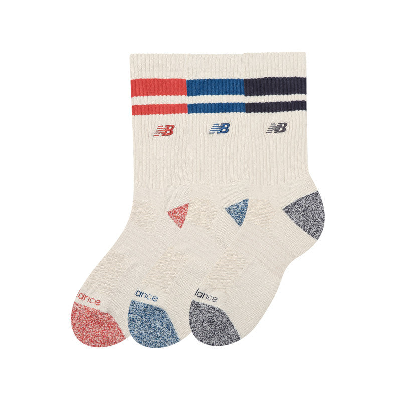 Active Premium Stripe Crew Socks 3 Pack