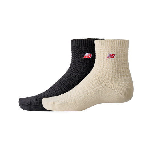 Waffle Knit Ankle Socks 2 Pack