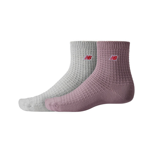 Waffle Knit Ankle Socks 2 Pack